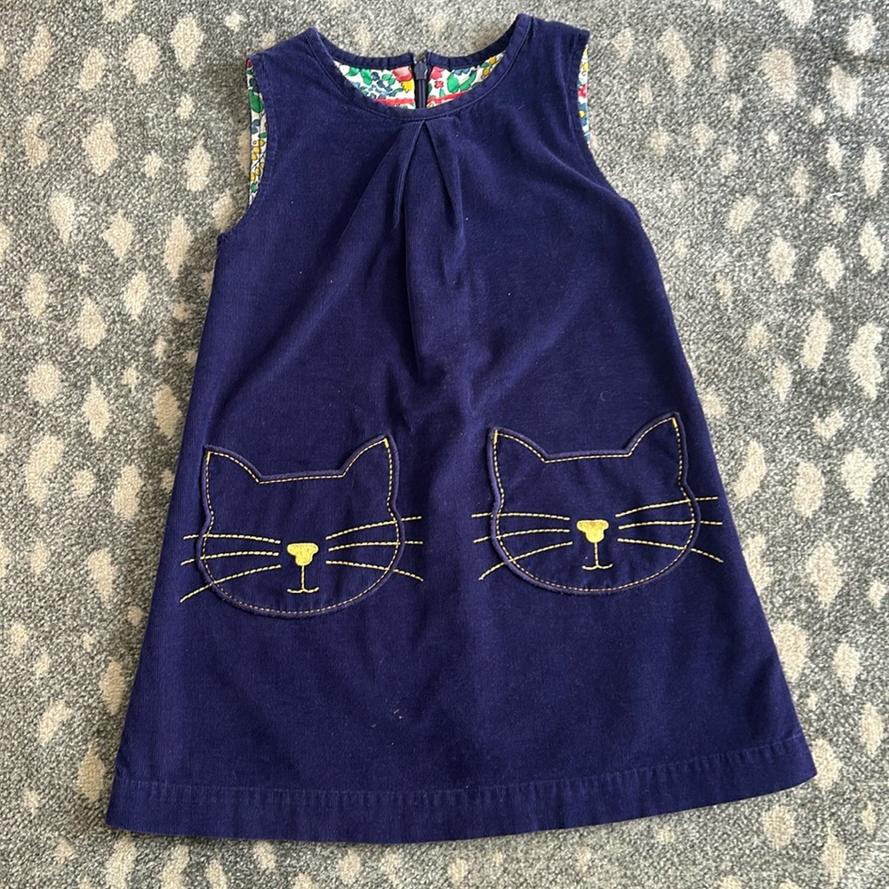 Mini Boden cat pocket dress 4-5y